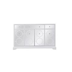 60 in. mirrored credenza in white