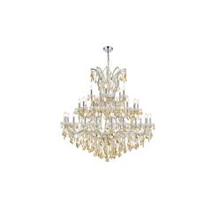 Maria Theresa 41 light Chrome Chandelier Golden Teak (Smoky) Royal Cut Crystal