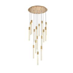 Weston 16 lights pendant in satin gold