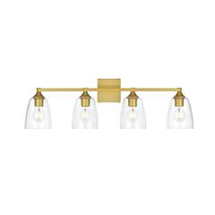 Gianni 4 light Brass and Clear Bath Sconce