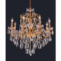 St. Francis 8 light Gold Chandelier Clear Royal Cut Crystal