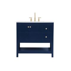 36 inch Single Bathroom Vanity in Blue