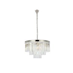 Sydney 9 light polished nickel Chandelier Clear Royal Cut Crystal