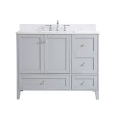 42 inch Single Bathroom Vanity in Grey with Backsplash