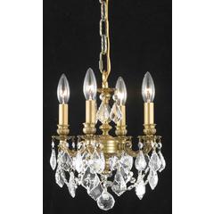 Lillie 4 light French Gold Pendant Clear Royal Cut Crystal