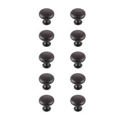 Cadon 1.2" Diameter Oil-rubbed Bronze Mushroom Knob Multipack (Set of 10)