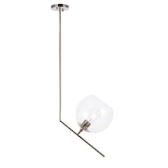 Ryland 1 Light Chrome And Clear Glass Pendant