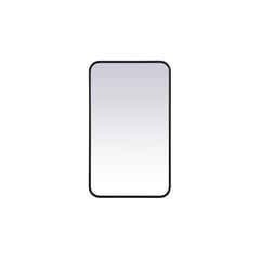 Soft corner metal rectangular mirror 18x30 inch in Black