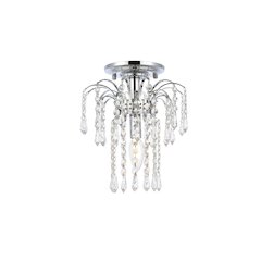 Falls 1 Light Chrome Flush Mount Clear Royal Cut Crystal