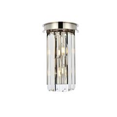 Sydney 2 light polished nickel Wall Sconce Clear Royal Cut Crystal