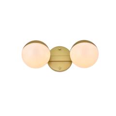 Majesty 2 light Brass and frosted white Bath Sconce
