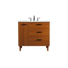 36 inch bathroom vanity in Teak