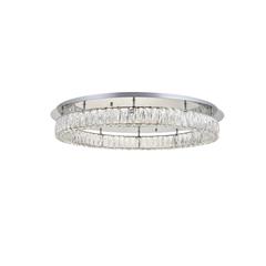 Monroe LED light Chrome Flush Mount Clear Royal Cut Crystal