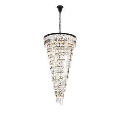 Sydney 36.5 inch spiral crystal chandelier in matte black