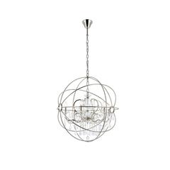 Geneva 6 light polished nickel Chandelier Clear Royal Cut crystal