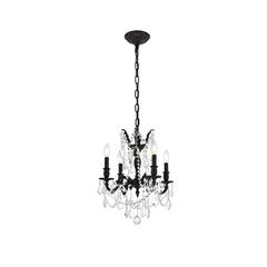 Rosalia 4 light Dark Bronze Pendant Clear Royal Cut Crystal