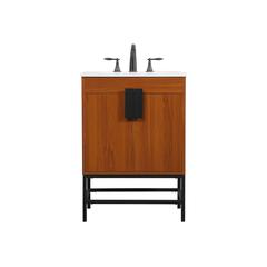 24 inch Single bathroom vanity in teak