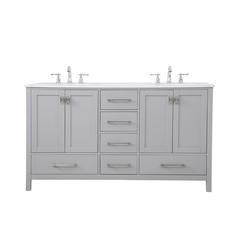 60 inch Double Bathroom Vanity in Gray