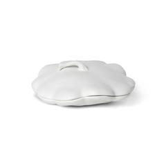 Matte White Lidded Ceramic Pumpkin Bowl, Small