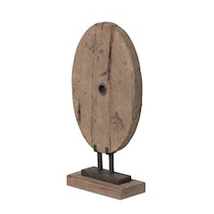 Found Wood Oval Mounted Sculpture