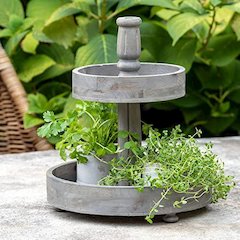 Wooden 2-Tiered Plant Stand