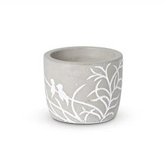 Lovebirds Silouette Cement Pot, Small
