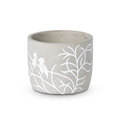Lovebirds Silouette Cement Pot, Medium