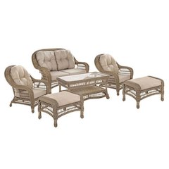 Outdoor Garden 6 Pc Conversation Set With Ottomans