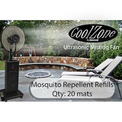 20 Pack Mosquito Mats for CZ500 Ultrasonic Dry Misting Fan
