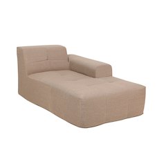 3 Piece Brown Compressed Foam Sectional Sofa Lounger and Table Set