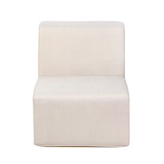 4 Place Seating  Beige Compressed Foam Sectional Sofa and Ottoman Set