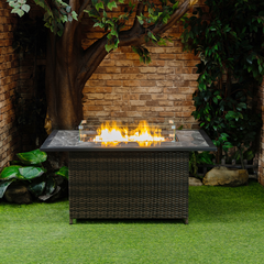 20lbs Wicker Gas Outdoor Firepit Table