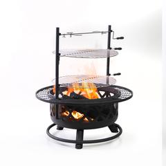 33 Inch Diameter Outdoor Steel Woodburning Fire Pit Grill & Rotisserie