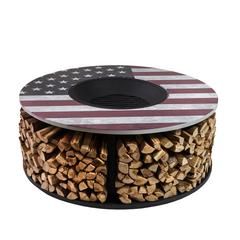 38 Inch Diameter Commemorative Outdoor Steel Woodburning  Fire Pit