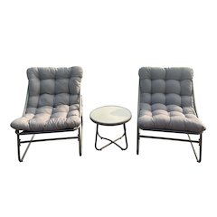 Outdoor Modular Bistro Set with Beige Cushion Set