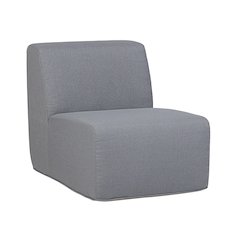 Gray Outdoor Compressed Foam Armless Sectional Sofa Chair