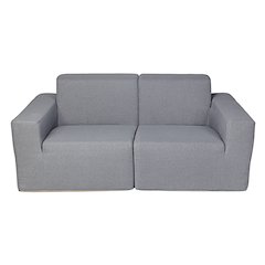 2 Place Seating Gray Outdoor Compressed Foam Sectional Sofas