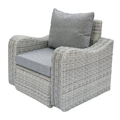 5 Place Seating Gray Outdoor Wicker Sofa and Sofa Chair Set with Table