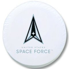 United States Space Force Tire Cover - Size Y - (32.25"x12") on White Vinyl