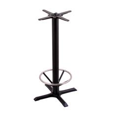 211 Black Cast Iron Bar Height Base with 22" x 22" X-Style Foot and Foot Ring