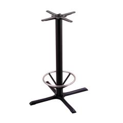 211 Black Cast Iron Bar Height Base with 30" x 30" X-Style Foot and Foot Ring