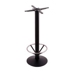 214 Black Cast Iron Bar Height Base with 16" Dia. Round Foot and Foot Ring