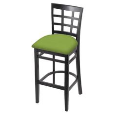 3130 30" Bar Stool with Black Finish and Canter Kiwi Green Seat