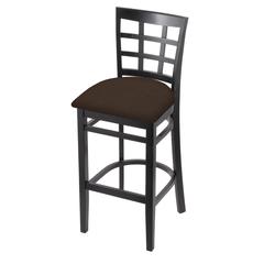 3130 30" Bar Stool with Black Finish and Rein Coffee Seat