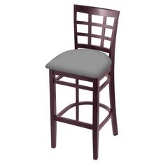 3130 30" Bar Stool with Dark Cherry Finish and Canter Folkstone Grey Seat