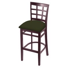 3130 30" Bar Stool with Dark Cherry Finish and Canter Pine Seat
