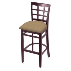 3130 30" Bar Stool with Dark Cherry Finish and Canter Sand Seat