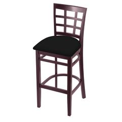 3130 30" Bar Stool with Dark Cherry Finish and Black Vinyl Seat