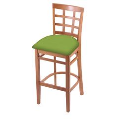 3130 30" Bar Stool with Medium Finish and Canter Kiwi Green Seat