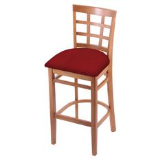 3130 30" Bar Stool with Medium Finish and Graph Ruby Seat